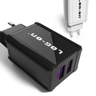 Log On LO21 2 Port 3.4A Charger Adapter (Adapter Only) - Black