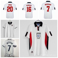 1998 2002 England Home Away Retro Soccer Jersey David Beckham Owen Scholes Sports Football Shirt 2GX