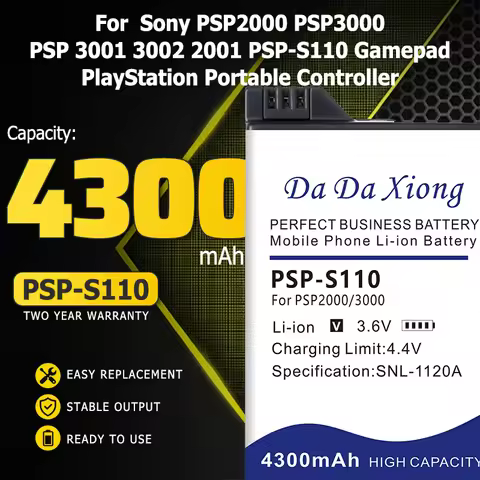 DaDaXiong 4300mAh Battery for Sony PSP3000 PSP2000 PSP 2000 3000 3001 3002 2001 PSP-S110 Gamepad Pla