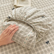High Quality Washed Cotton-like Bedsheet Beautiful Bow Bedsheet Single / Super Single / Queen / King