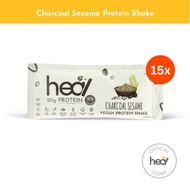 Heal Charcoal Sesame Protein Shake Powder - Vegan Protein (15 sachets) HALAL - Meal Replacement, Plant Based Pea Protein