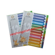 Divide 12-Color Plastic Files (With Number 1-12)