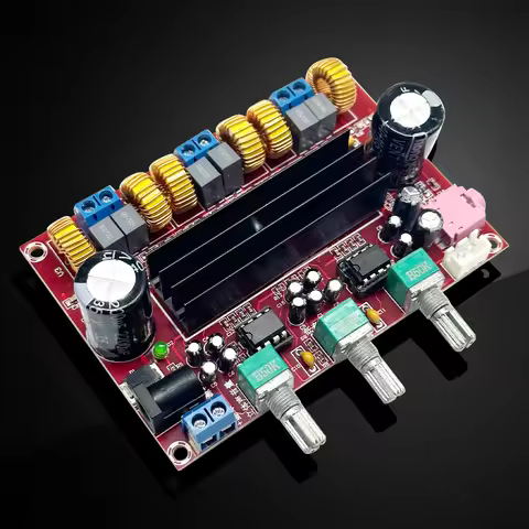 XH-M139 Audio Amplifier Board 2x50W 100W 2.1 Channel Amplifier Modules DC 12-24V 3 Sound Channels En