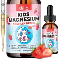 Kids Magnesium Liquid Drops - Liquid Magnesium Glycinate for Kids, Citrate Supplement with, Omega-3,