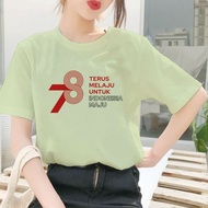 kaos baju atasan unisex tshirt 17 agustus indonesia agustusan hut ri - sage green xl