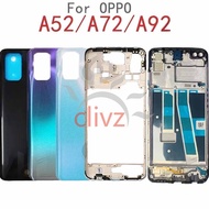 Back cover For OPPO A52 A72 A92 4G 2020 Housing middle frame + LCD Front frame