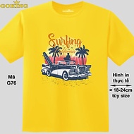 Surfing California, mã G76. Áo thun du lịch siêu đẹp. Áo phông hàng hiệu GOKING cho nam nữ, trẻ em, 