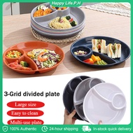 3 Grid Breakfast Plate Divided Food Tray Fruit Snack Portion Control Plate Healthy Eating Plate