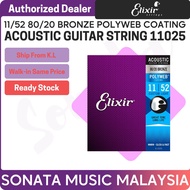 Elixir 11025 Polyweb 80/20 Bronze Custom Light Acoustic Guitar Strings 11-52( Elixir 11025 ) / elixi