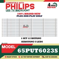 65PUT6023S/98 COMPATIBLE WITH PHILIPS 65 INCH LED TV BACKLIGHT ( LAMPU TV ) 65PUT6023S 65" PHILIPS L