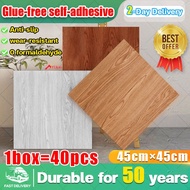 [New]YQian 45cm*45cm Marble Tiles Self Adhesive Vinyl Flooring Waterproof Wear Resistant PVC Floor S