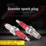 A a.Motorcycle Spark Plug GY6 Scooter Spark Plug A7TC Multi-Angle Ignition Modified 3-Claw A7TC Spar