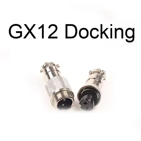 1Set GX12 Docking 2/3/4/5/6/7 Pin 12mm Metal Aviation Connector Butt Joint Aviation Plug Socket Male