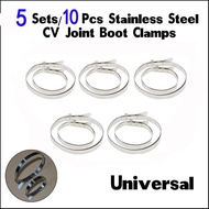  10 PCS CV Boot Clips Kit Stainless Steel Axle CV Joint Crimp Clamp Universal Set