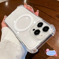 Shockproof Transparent Magnetic Phone Case For Xiaomi Poco F6 Pro X6 Pro M6 Pro C65 Redmi 13 13C 13R