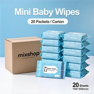 Mixshop Mini Baby Wet Wipes 20s | Extra Thick & Soft | Portable | Viscose Material