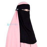Alsyahra Exclusive Niqab Poni Sifon Silk Jetblack