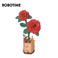 Robotime DIY wooden Red Camellia model ROKR Blooming Garden Red Camellia TW031 Meaningful gift