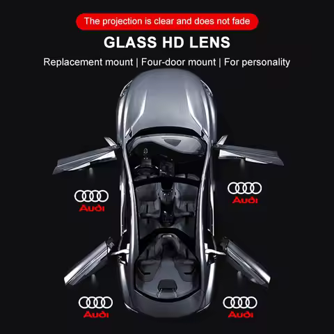 2Pcs 3D HD LED Light Car Door Projector Welcome Lights Car Emblem For Audi A4 A3 A5 A6 A7 A8 Q3 Q5 Q