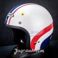 ZEUS Helmet ZS385C RETRO | PLAIN WHITE K63 RED | ZS 385C Classic