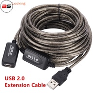 BS USB 2.0 Extension Cable 5M/10M/15M USB 2.0 Extender USB Repeater Extension Cord With Booster USB 