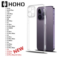 HOHO🔥เคสใสขอบเหลี่ยม เคสใสใช้สำหรับไอโฟน ใช้สำหรับ iPhone 15 6 7 8 Plus + XS XR Max SE 2 3 11 12 13 14 15 Pro Max 15 Ultra TPU Case เคสใสคลุมกล้อง เคสไอโฟน เคสใสกันกระแทกค