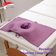 Reusable Massage Headrest Cover (5 Pack) | Reusable SPA Face Cover | Washable Massage Chair Face Cover for Spa Pillow [READY STOCK - SINGAPORE]