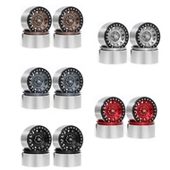 4pcs 1.55" Metal Beadlock Wheel 5-Spoke Wheel Rim for RC 1/10 D90 CC01 LC70 MST