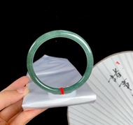 【抵玩福利】天然A玉 糯冰油青 翡翠叮噹鐲 57圈口 復古顯瘦 Jade Bangle