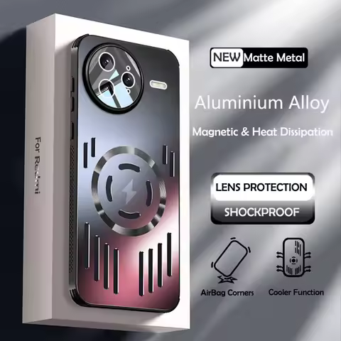 Hard Metal Heat Dissipation Magnetic Wireless Charging Cover For XIAOMI Poco F7 Ultra F7 Pro F7Ultra