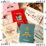 YOHII 20Pcs Small Greeting Cards, Xmas Postcard Merry Christmas Fold Cards,  6Colors Paper Xmas Greeting Card Gift Card