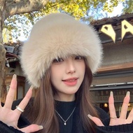 Warm Women's Fur Hat Elegant Style Wool Hat for Women