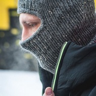 手工編織羊駝毛花呢巴拉克拉法帽，都市風格巴拉克拉法帽，羊毛滑雪面罩