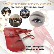(PROMO) 4 pcs Eyelash Extension Tweezer Set<Scarlet Lashes>