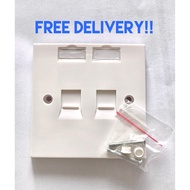 Bundle Double Port Faceplate Wall plate Face Plate RJ45 Socket Wall Mount
