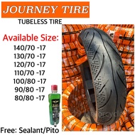 Journey Tire Size 17, Tubeless Tire 140/70-17 130/70-17 120/70-17 110/70-17 100/80-17 90/80-17 80/80