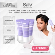 [LOCAL PACKAGING] [2+1 BUNDLE] Salv Ectoin + Multi-Peptide + Lactobacillus 3 in 1 Hybrid Sunscreen