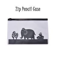 Cartoon Clear Plastic Zip Envelope File Bag Pencil Pen Case Document Bag