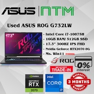 #RG006 *Used Gaming ASUS ROG G732LW Intel Core i7-10875H 16GB RAM 512GB SSD Nvidia RTX2070 RTX 2070 