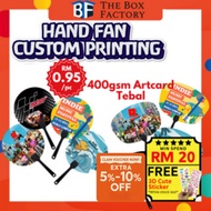 TBF Hand Fan Custom Print 400gsm | Kipas Tangan | HandFan Event | Kipas Kahwin | Wedding | Birthday 