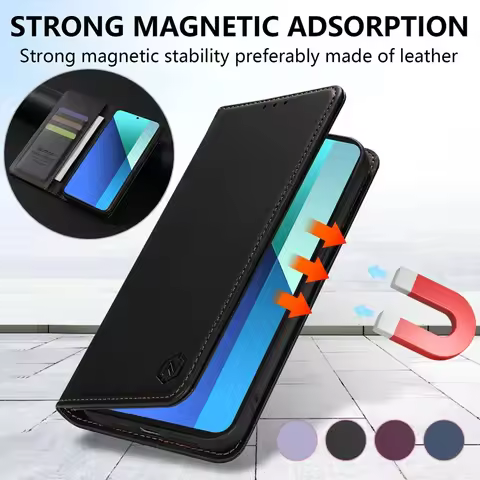 Wallet Skin friendly Magnetic Card Slot Flip Leather Case For Xiaomi 14T 13T 11T Poco X7 X6 C75 M6 R