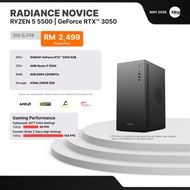 IDEALTECH RADIANCE NOVICE AMD GAMING PC ( AMD RYZEN 5 / NVIDIA RTX3050 6GB / 8GB RAM / 256GB SSD )
