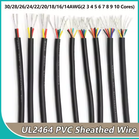 2~10M UL2464 Sheathed Wire Cable 30 - 14AWG Electronic Speaker Audio Wire 2 3 4 5 6 7 8 9 10 Cores I