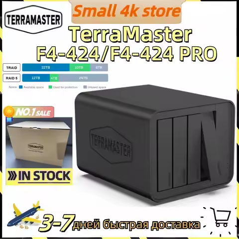 TERRAMASTER F4-424 F4-424 Pro NAS Storage 4Bay Core i3 8 Core 8 Thread CPU 16GB DDR5 RAM for SMB Net