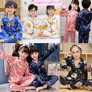 Baju tidur KIDS SILK SATIN Pyjamas Kids Baju Tidur Budak Lelaki Baju Tidur Budak Perempuan