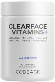Clearface Pantothenic Acid, Niacin Supplement, Vitamins A, C, D3, E, Probiotics, Zinc, Riboflavin, T