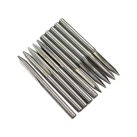 10pcs Milling Cutter 3 Edge Pyramid Engraving Bit 3.175mm（1/8） Shank 20/30/40/45/60/90 Degrees CNC R