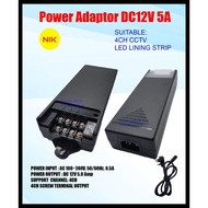 Power Supply DC12V 5A 60w 4CHANNEL CP-1205000-4 PSA12045A POWER SUPPLY DC12V 4ch PSU 12v 5A 60W CCTV