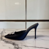 Women's High Heel Shoes - Silk Satin & Leather, Breathable Sheepskin Insole, EU Sizes 35-42, 9.5cm H