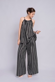STRIPE HALTER LINEN PANTS กางเกงลายทางผู้หญิง